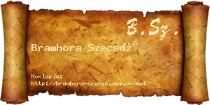 Brambora Szecső névjegykártya